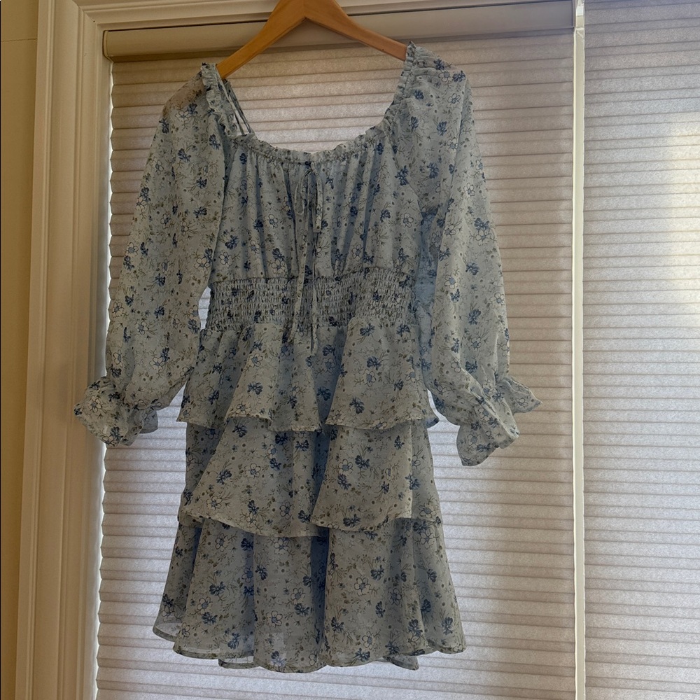 Rue21 Light Blue Floral Tiered Peasant Tunic